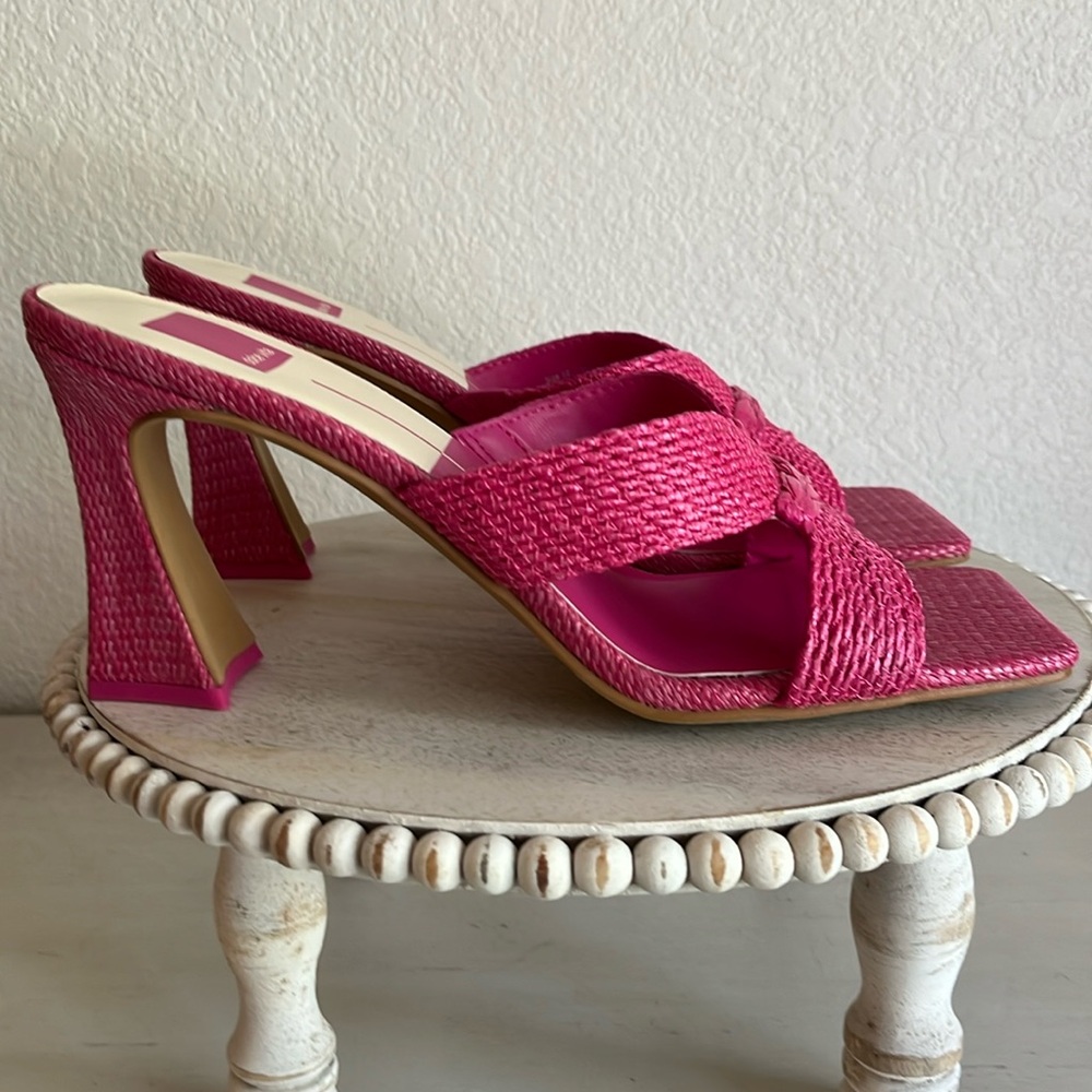 Dolce Vita Nitro slip-on woven heel pink NEW size 10